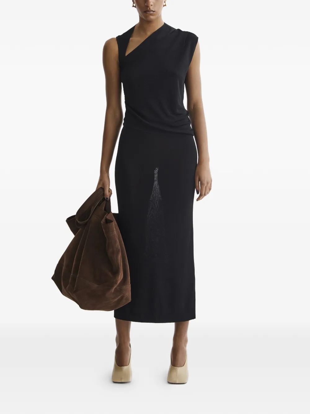  Aeron Samantha Asymmetric Cut-out Top - Black 