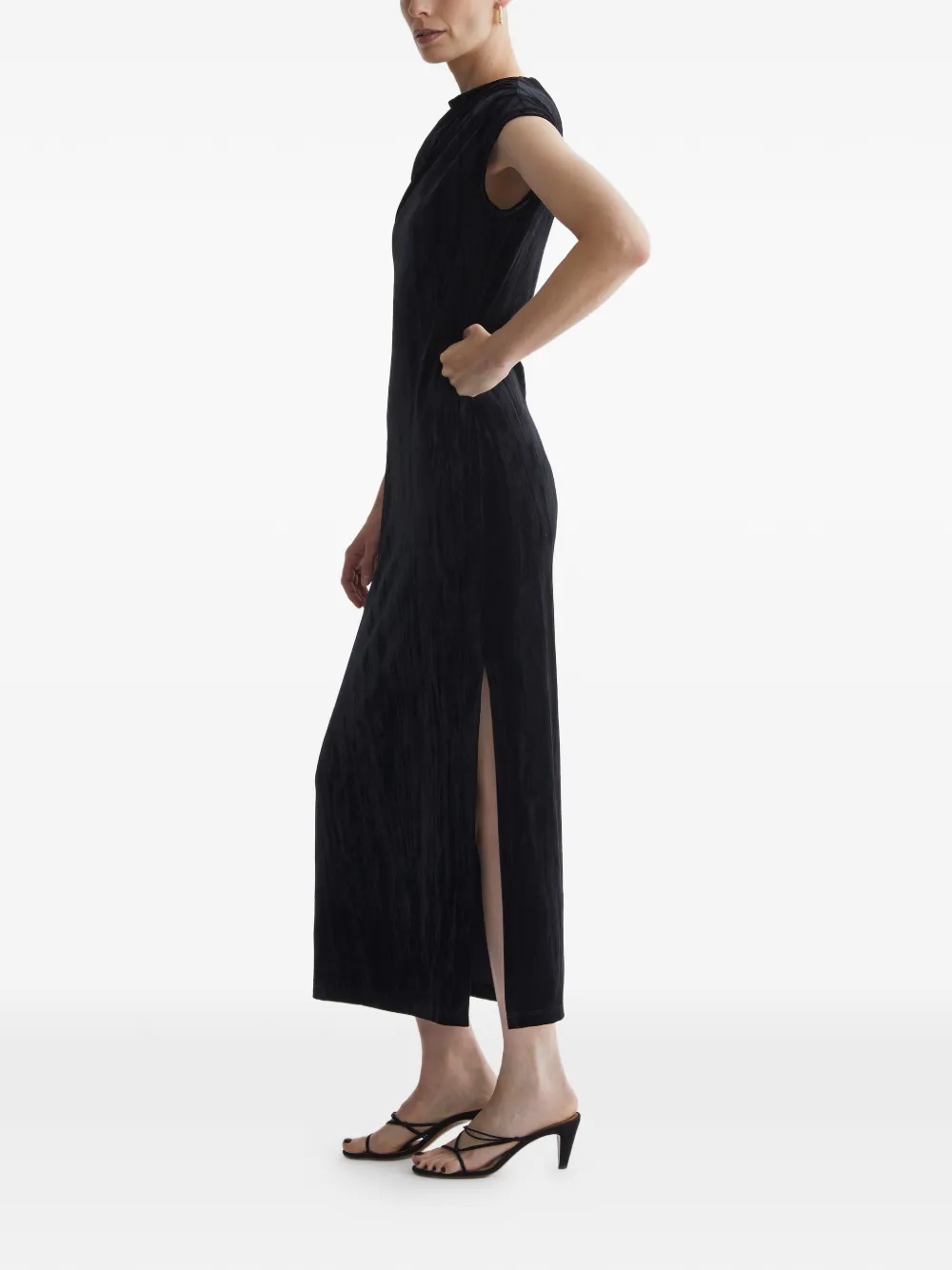  Aeron Elowen Draped Midi Dress - Black 