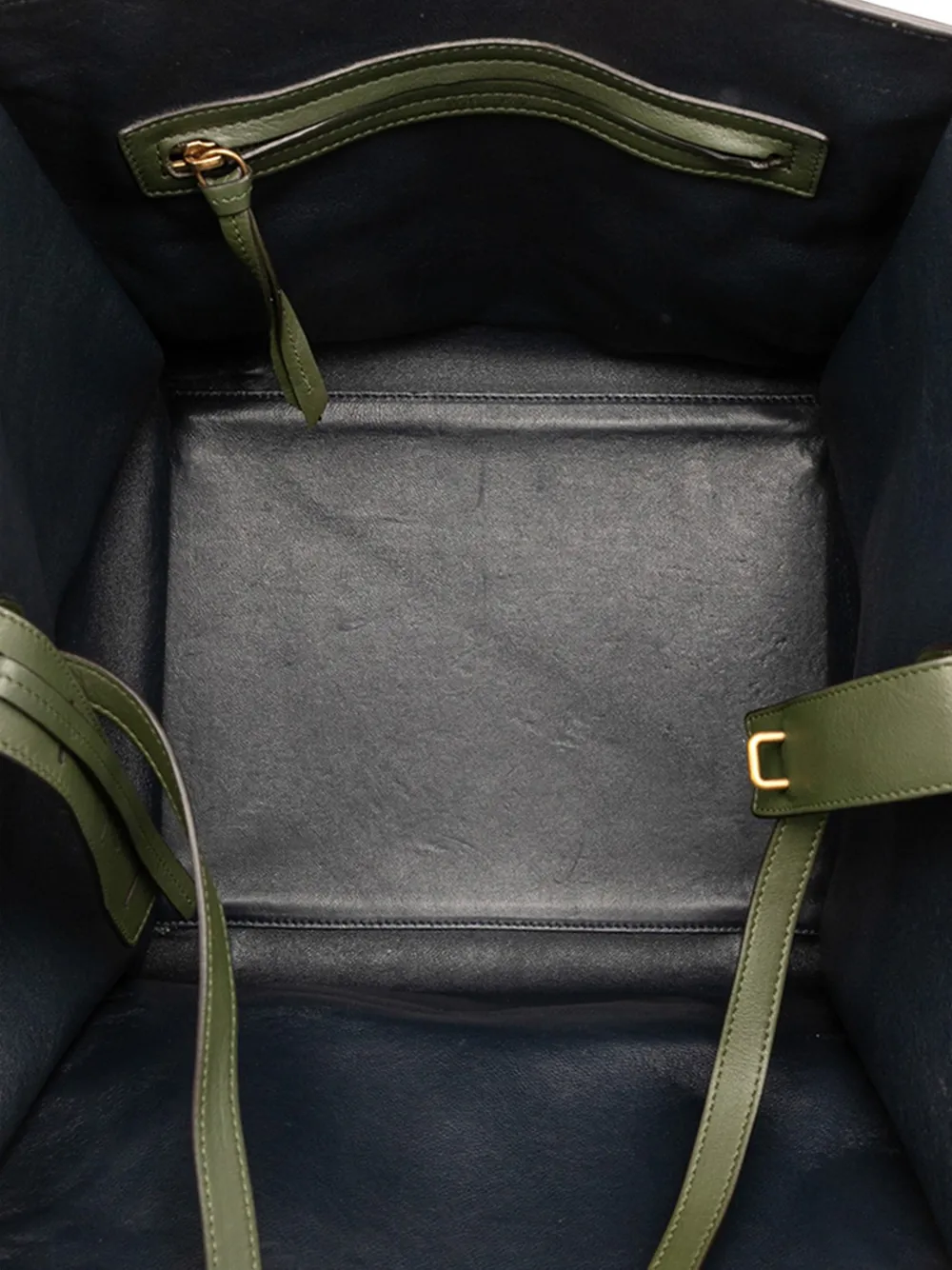 Pre-owned Celine 2012 Medium Suede Phantom Luggage Tote Bag In Green