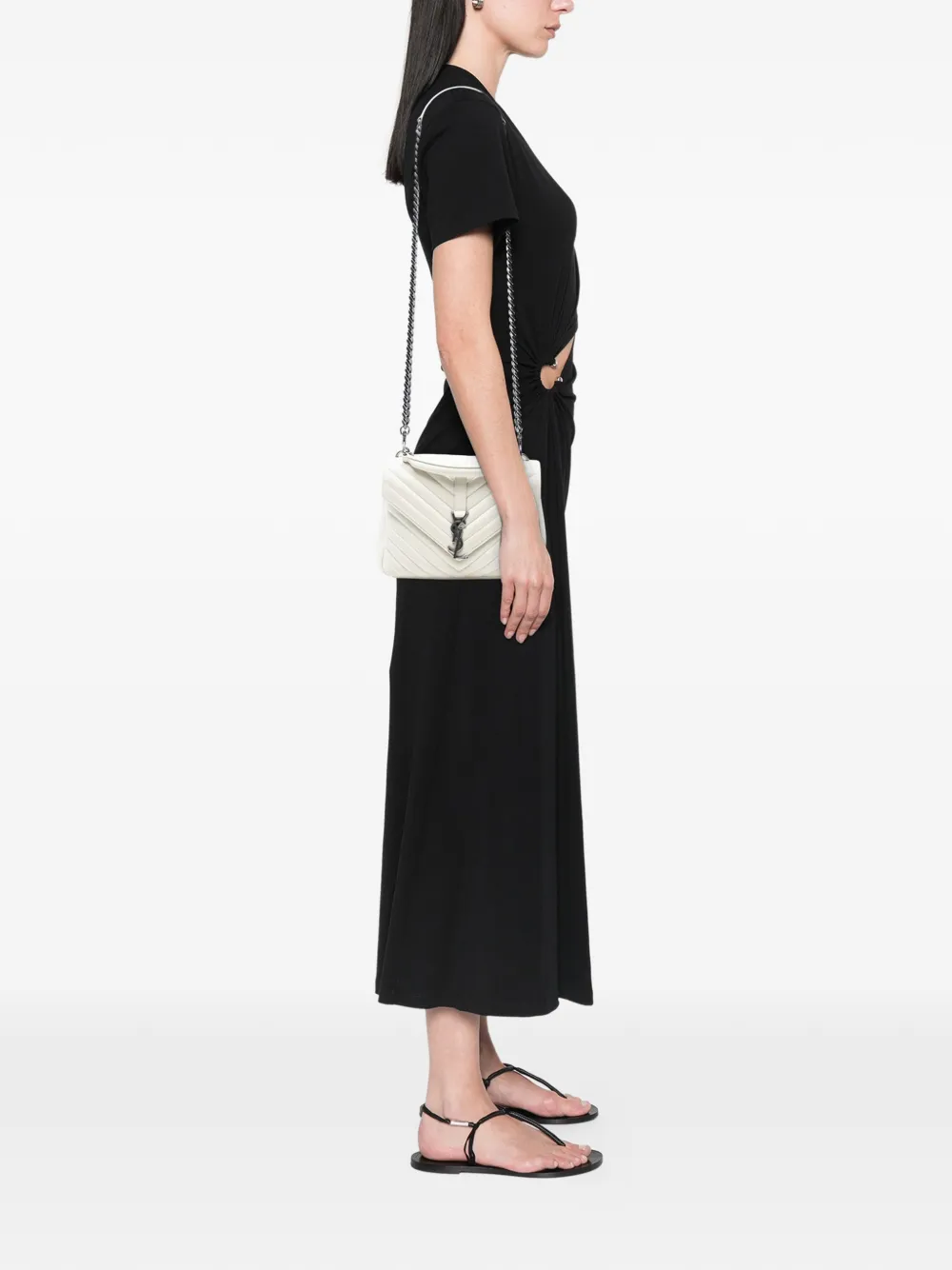 Saint Laurent Pre-Owned 2017 Medium Chevron Sheepskin Monogram College satchel | 典藏臻品 | Image 2