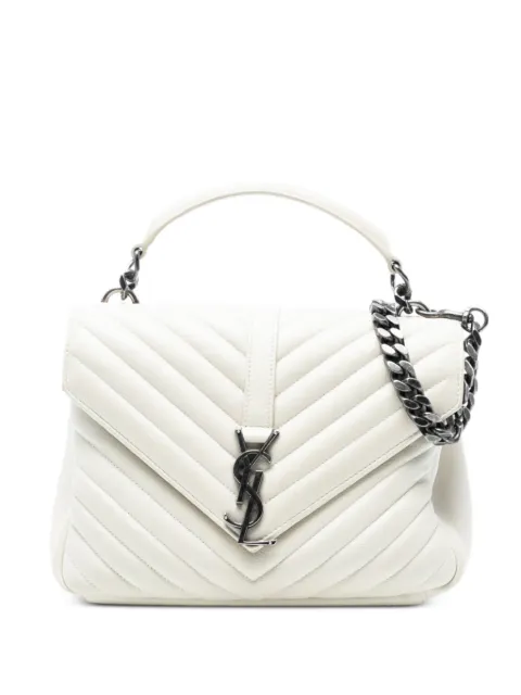 Saint Laurent Pre-Owned 2017 Medium Chevron Sheepskin Monogram College satchel