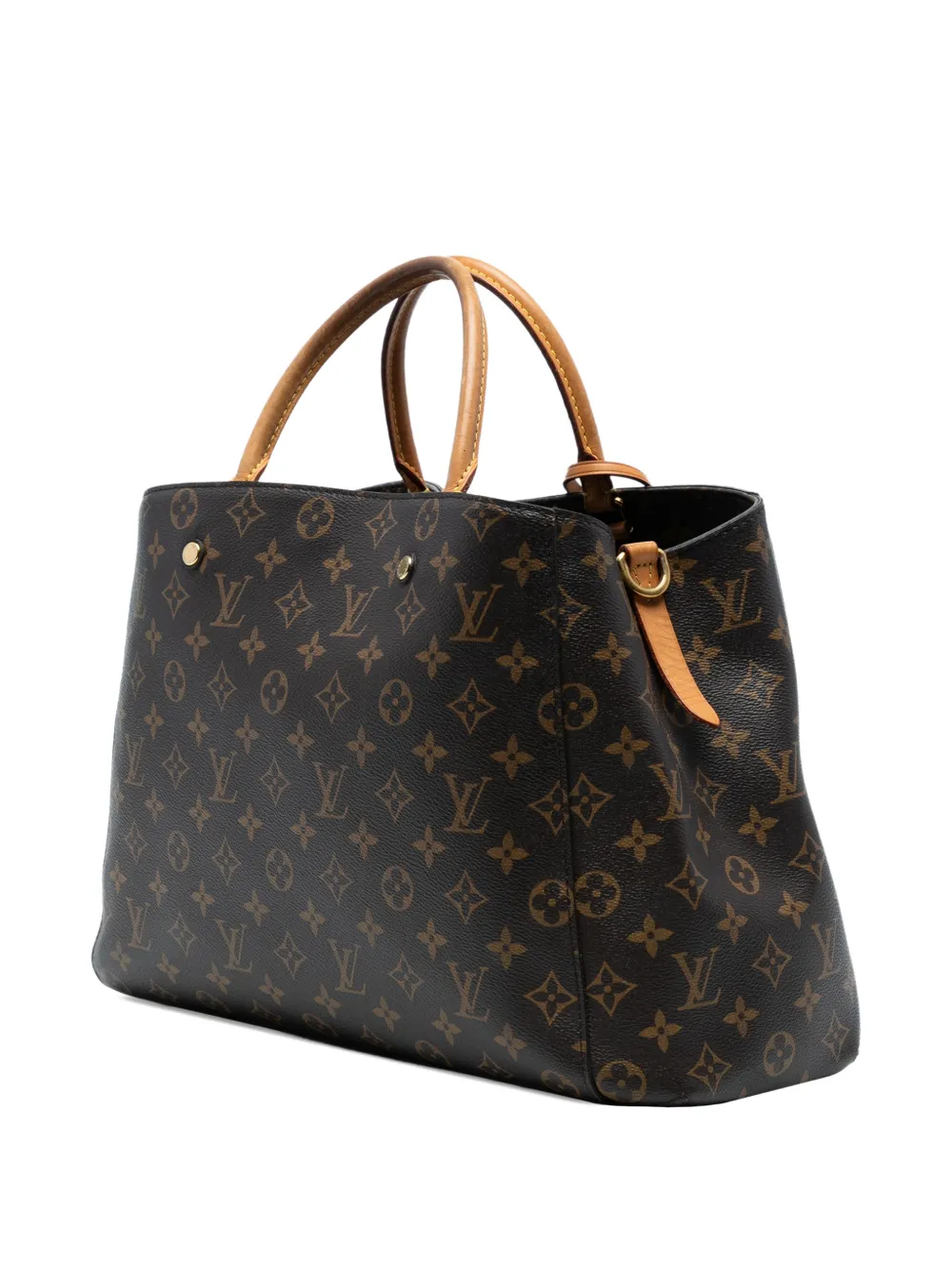 Pre-owned Louis Vuitton 2015 Monogram Montaigne Gm Satchel In Brown