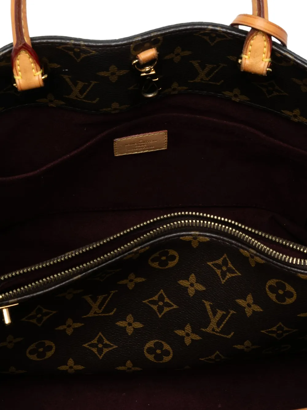 Pre-owned Louis Vuitton 2015 Monogram Montaigne Gm Satchel In Brown