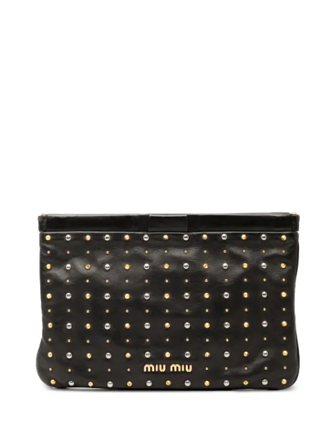 Miu Miu Pre-Owned bolsa de mano de piel con apliques 2010-2025