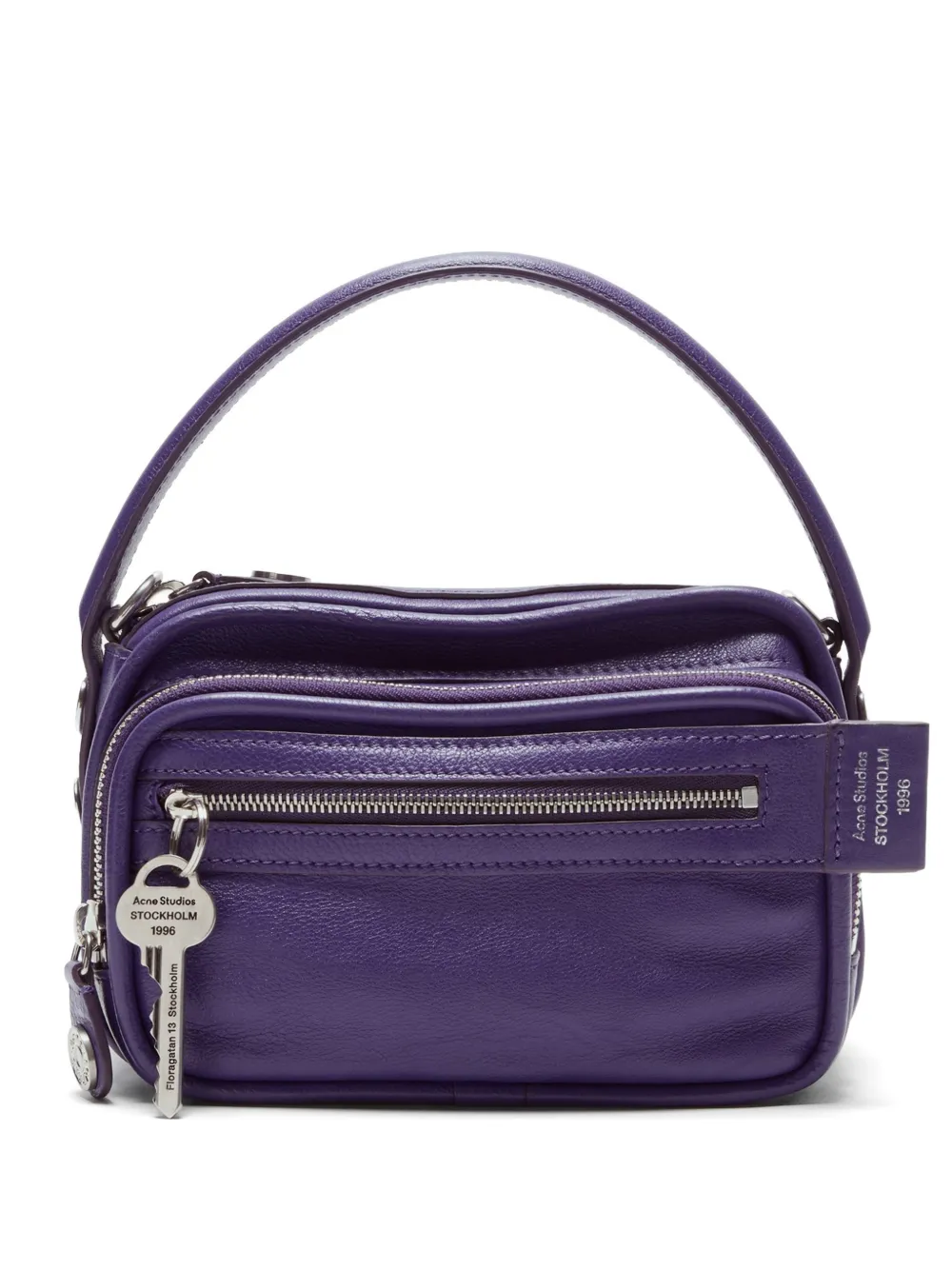 Acne Studios Camero Kit zip leather crossbody bag - Viola