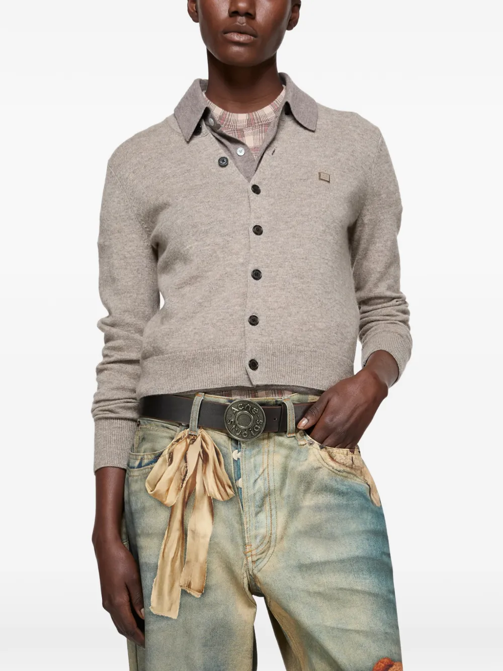 Acne Studios ボタン カーディガン | ニュートラル | FARFETCH JP