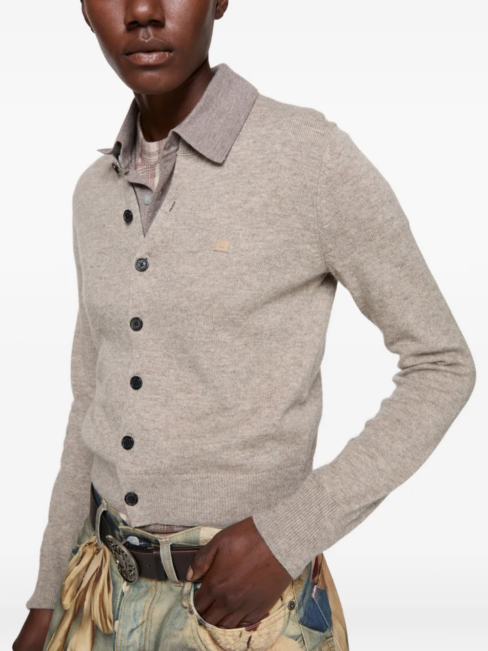 Acne Studios Vest met knopen Beige