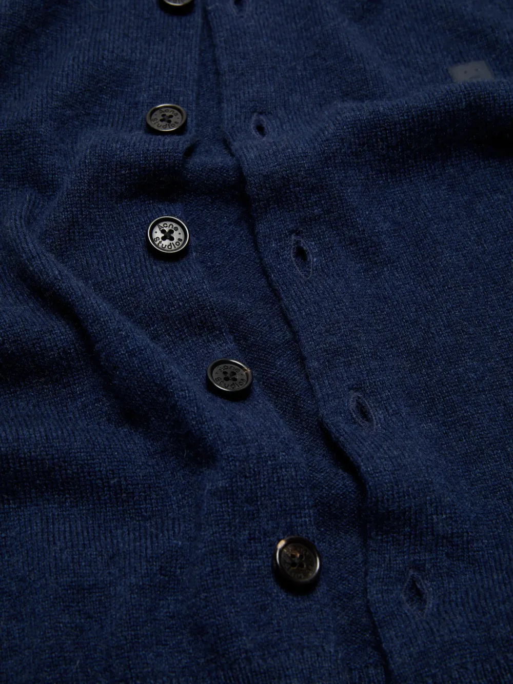 Acne Studios Yak Wool Fitted Cardigan in Blue, view 5
