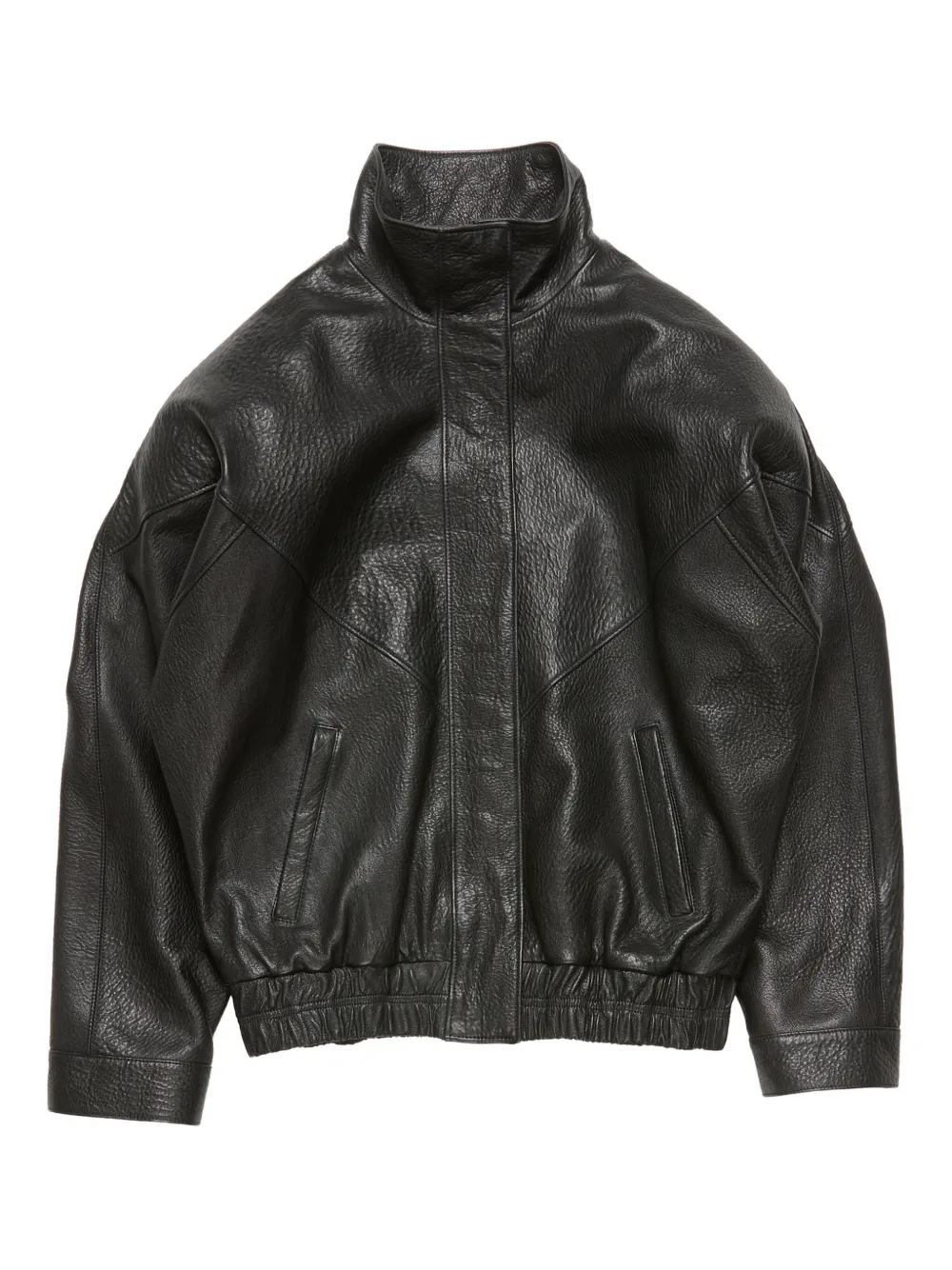 Acne Studios stand collar leather jacket - Nero