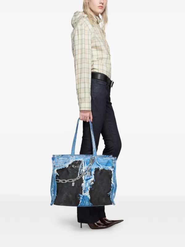Acne Studios プリント ハンドバッグ | ブルー | FARFETCH JP