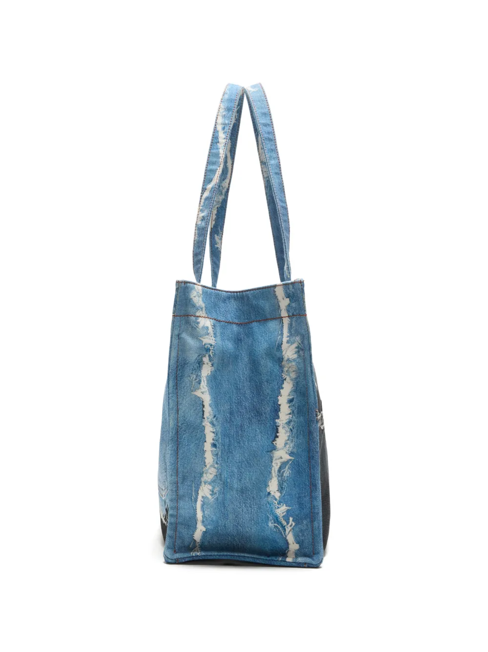 Acne Studios Shopper met denim-print Blauw