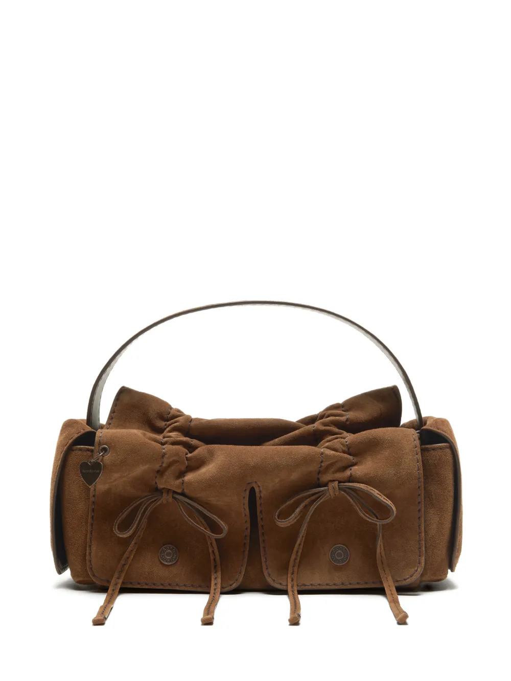 Acne Studios drawstring-detail leather shoulder bag - Marrone