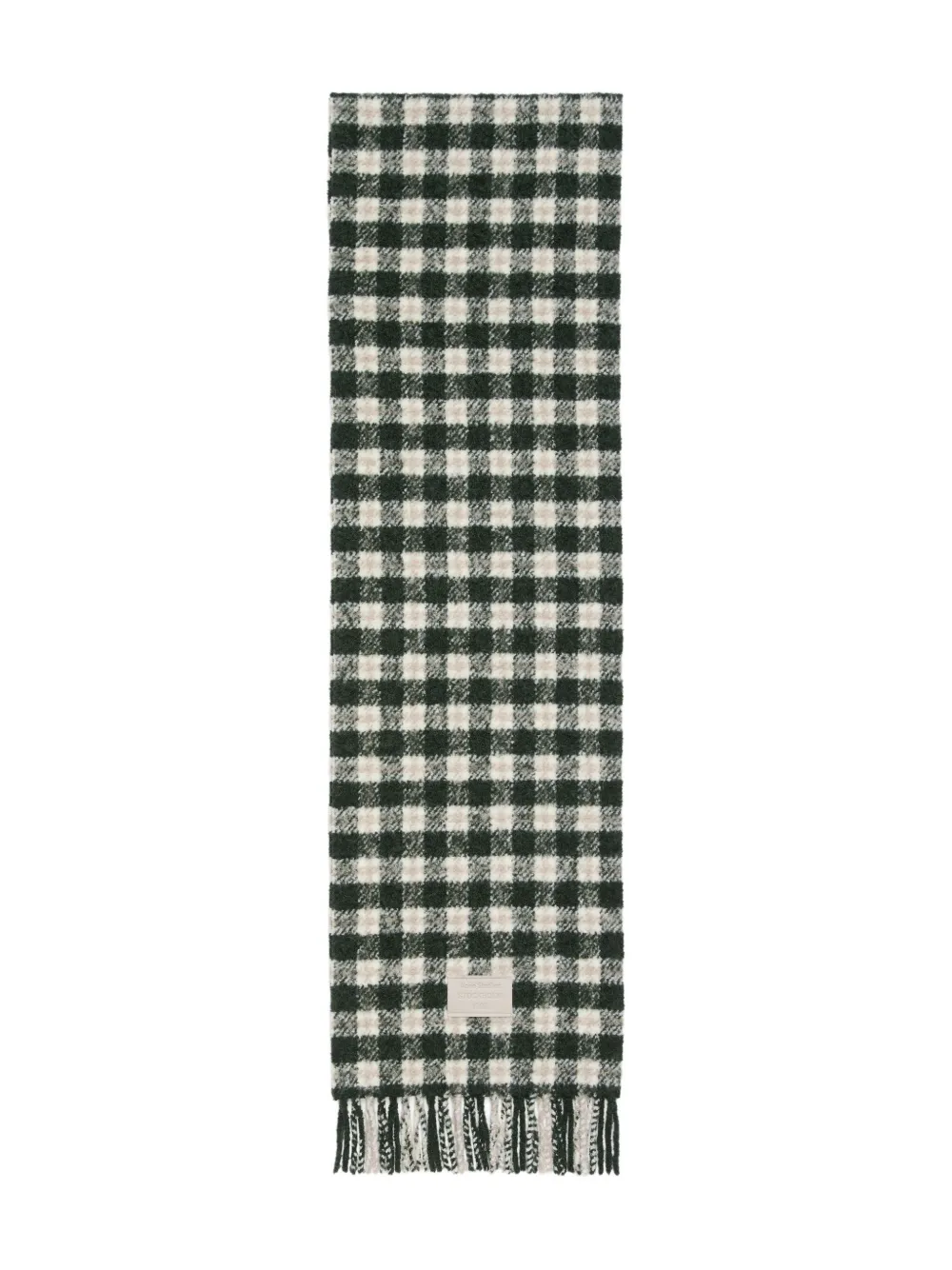 Acne Studios checked fringed scarf - Verde