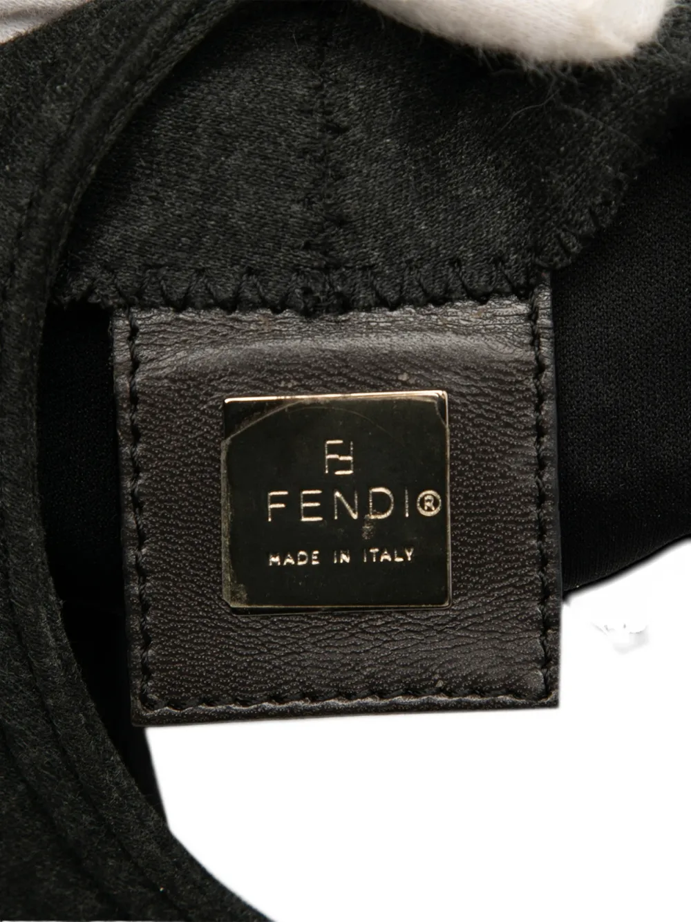 Pre-owned Fendi 2000-2010 Cotton Shoulder Bag In Gray