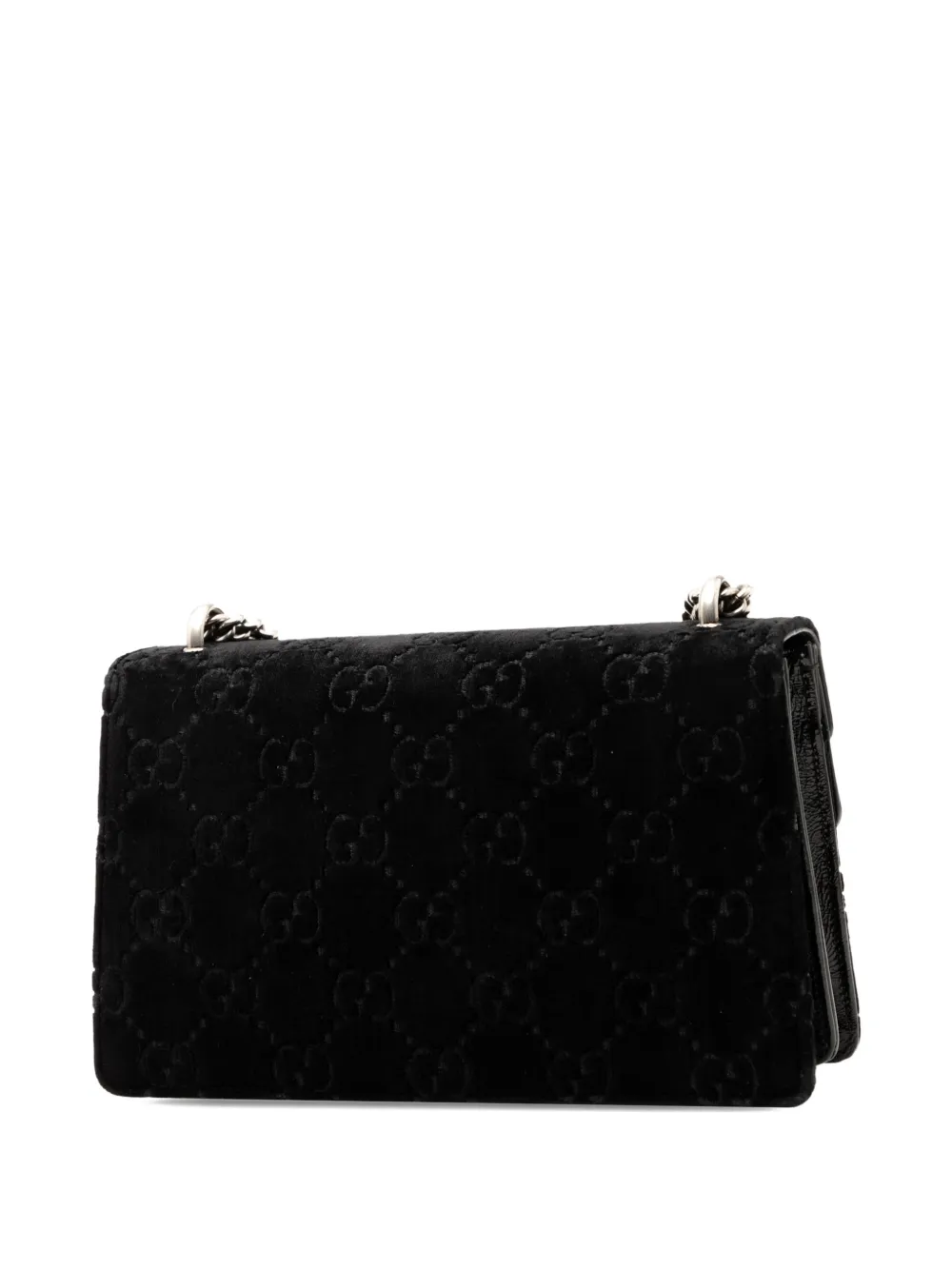 Pre-owned Gucci 2016-2025 Small Velvet Dionysus Shoulder Bag In Black