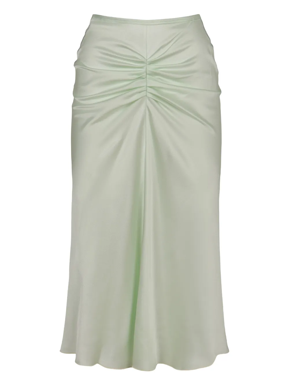 Victoria Beckham Gathering Midi Skirt In Green