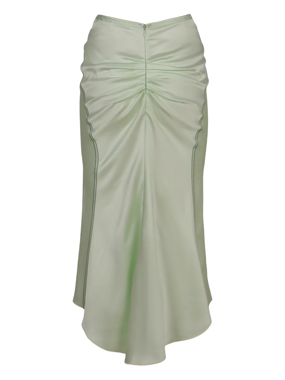 Victoria Beckham Gathering Midi Skirt In Green
