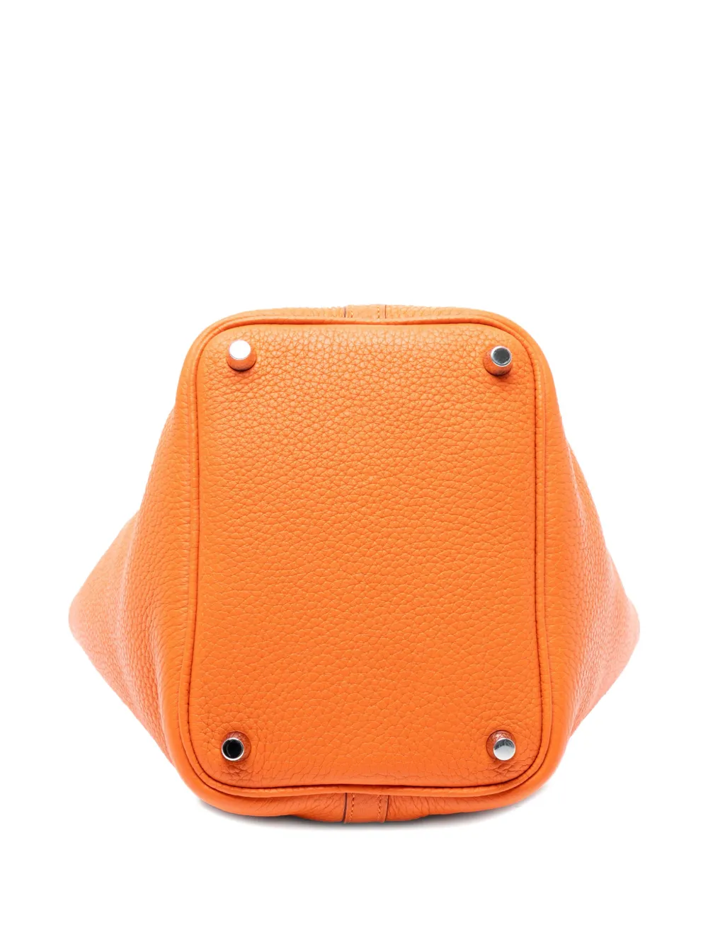 Pre-owned Hermes 2010 Clemence Picotin Lock 18 Handbag In Orange