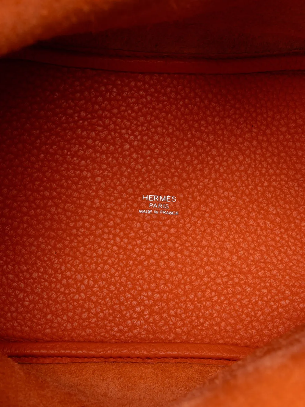 Pre-owned Hermes 2010 Clemence Picotin Lock 18 Handbag In Orange