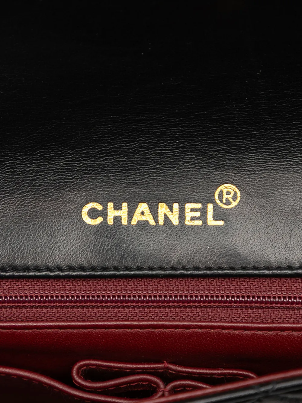 Pre-owned Chanel 1989-1991 Medium Quilted Lambskin Full Flap Crossbody Bag In Black