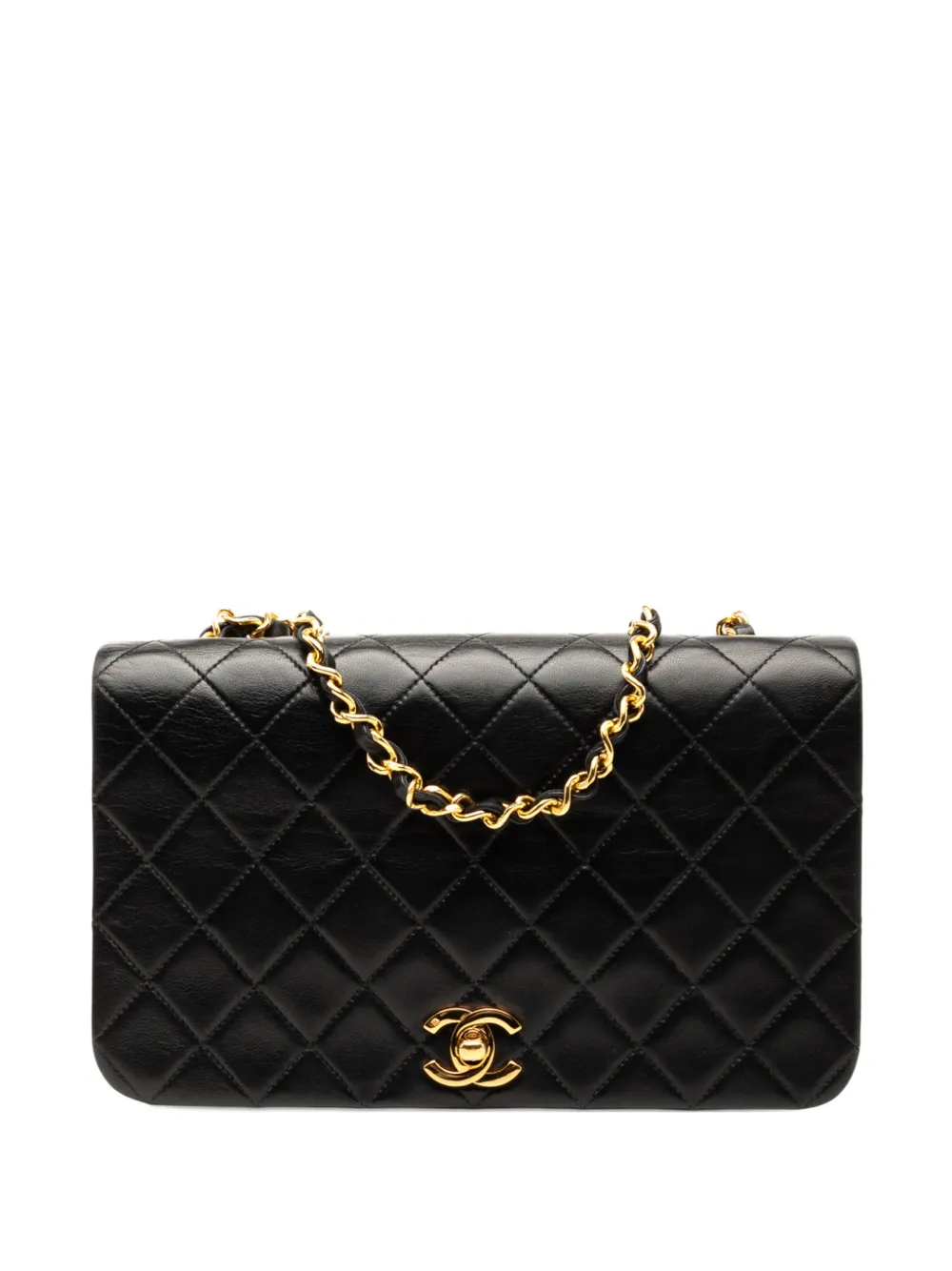 CHANEL Pre-Owned 1989-1991 Medium Quilted Lambskin Full Flap crossbody bag - Nero