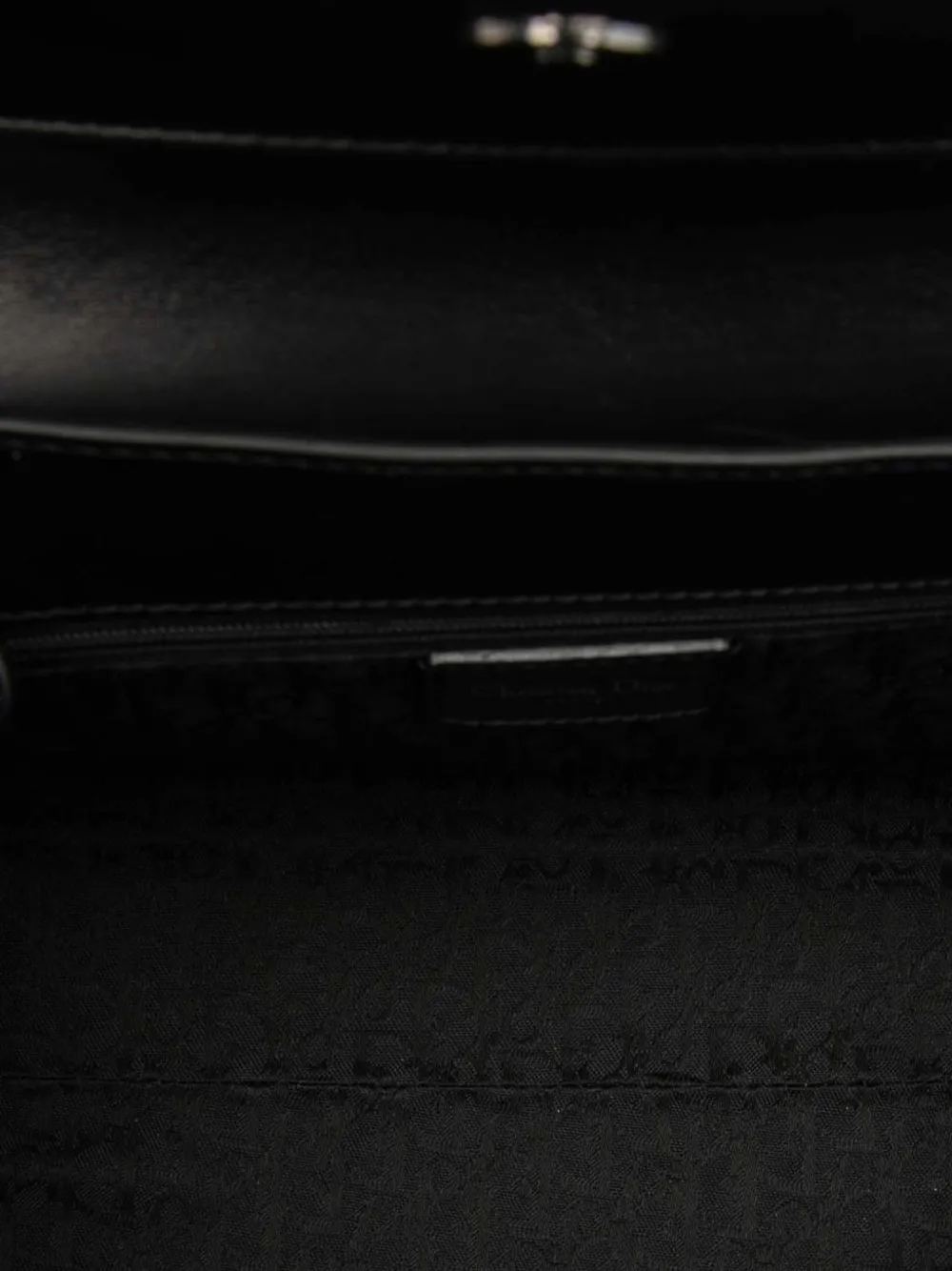 DIOR Pre-owned 2003 Patent Flap Saddle Bag Handbag In Black