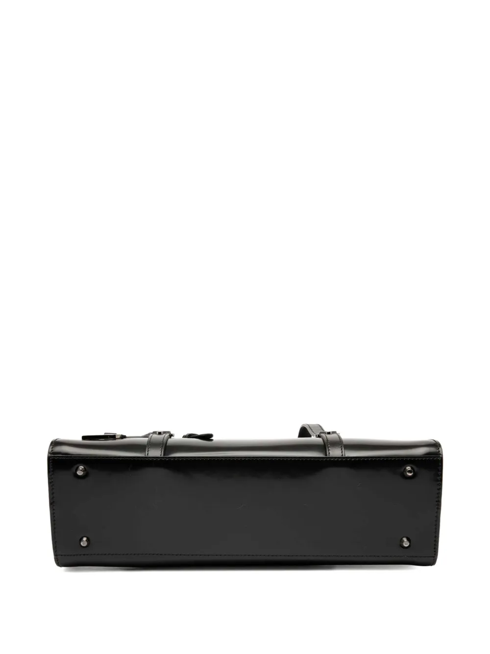 DIOR Pre-owned 2003 Patent Flap Saddle Bag Handbag In Black