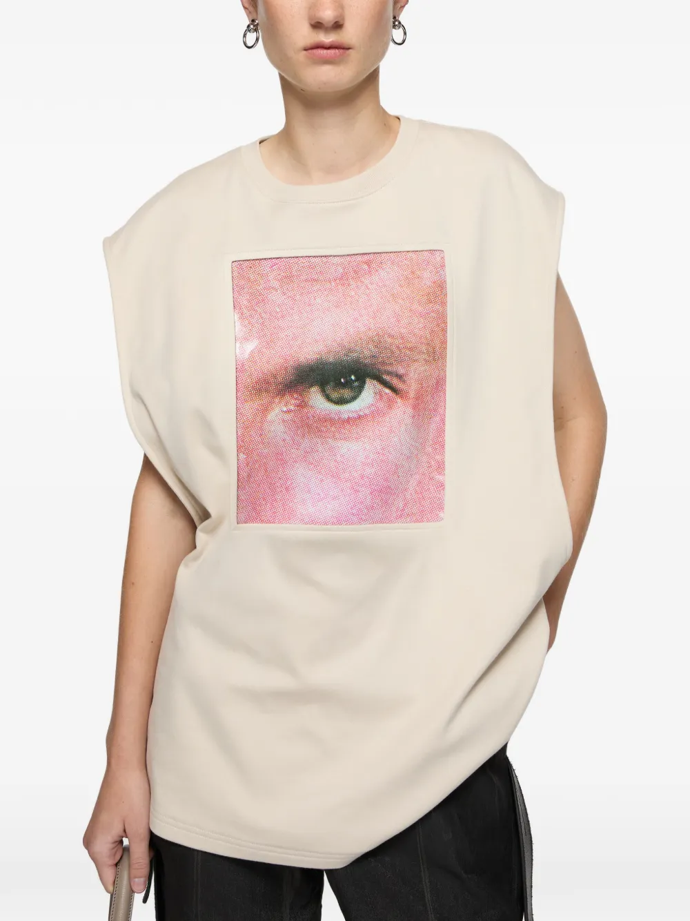 Acne Studios Tanktop met grafische print Beige