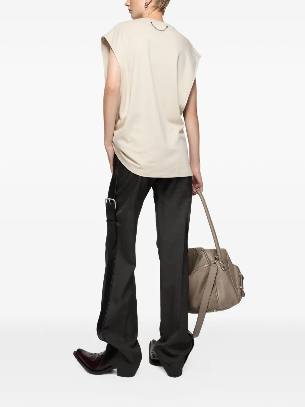 Acne Studios Tanktop met grafische print Beige