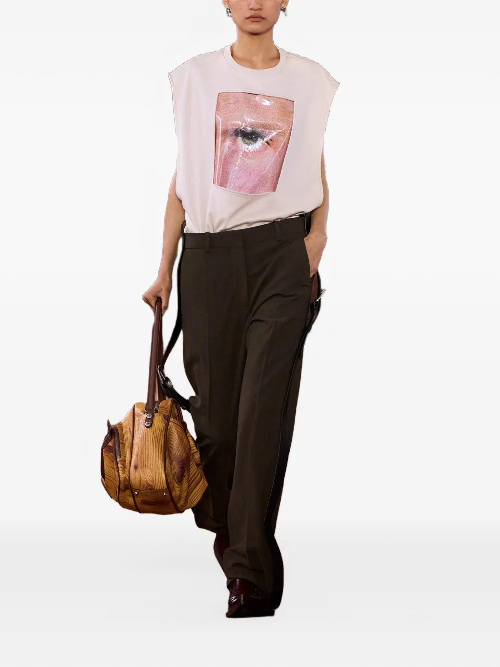 Acne Studios Tanktop met grafische print Beige
