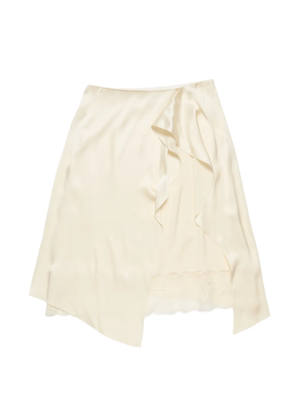 Acne Studios lace-detail draped midi skirt - Toni neutri