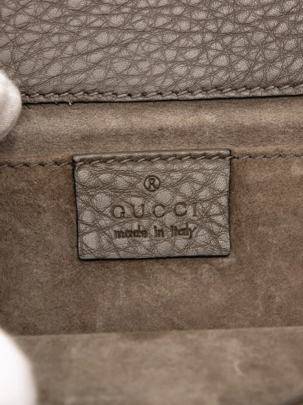 Pre-owned Gucci 2016-2025 Leather 1973 Flap Clutch Bag In Brown