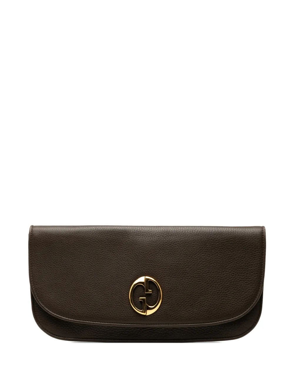 Gucci Pre-Owned 2016-2025 Leather 1973 Flap clutch bag - Marrone