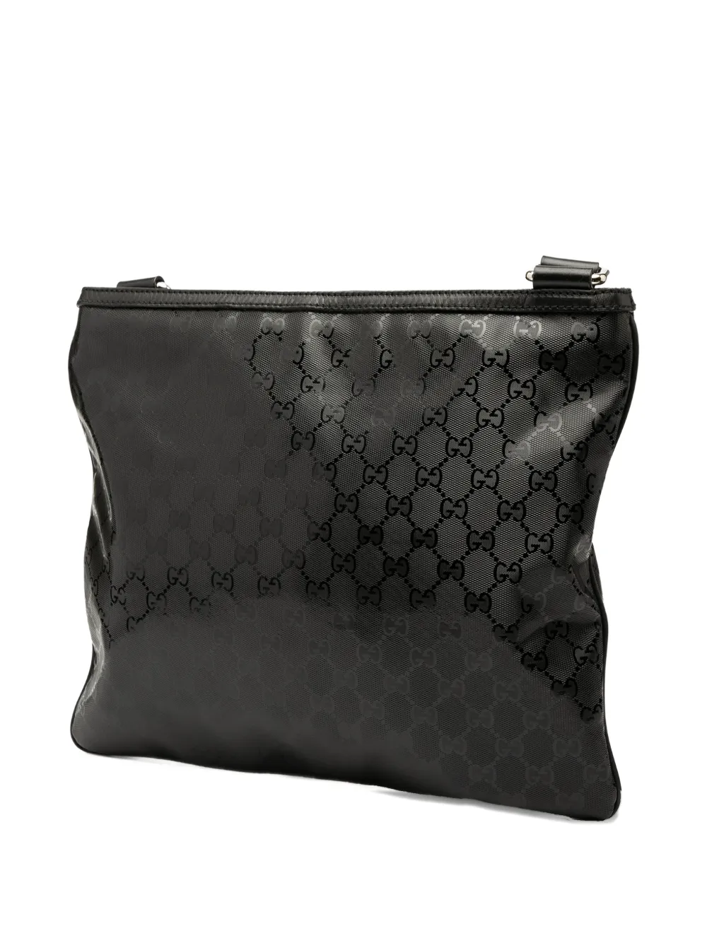 Pre-owned Gucci 2000-2015 Gg Imprime Web Crossbody Bag In Black