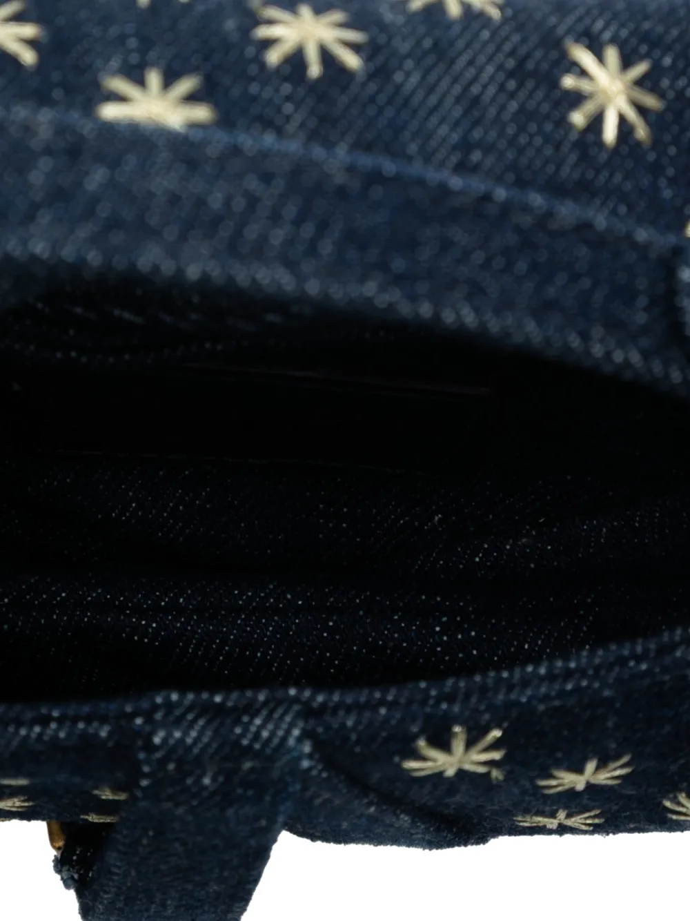 Pre-owned Dior 2022 Micro Denim Embroidered Saddle Bag Satchel In Blue