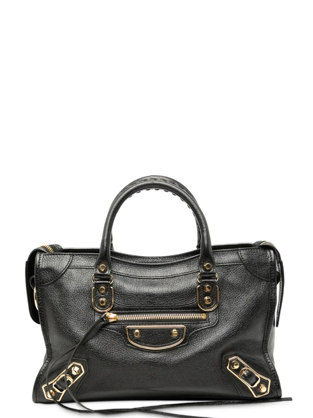 Balenciaga Pre-Owned 2017 Small Chevre Motocross Classic Metallic Edge City satchel | Black | Image 1