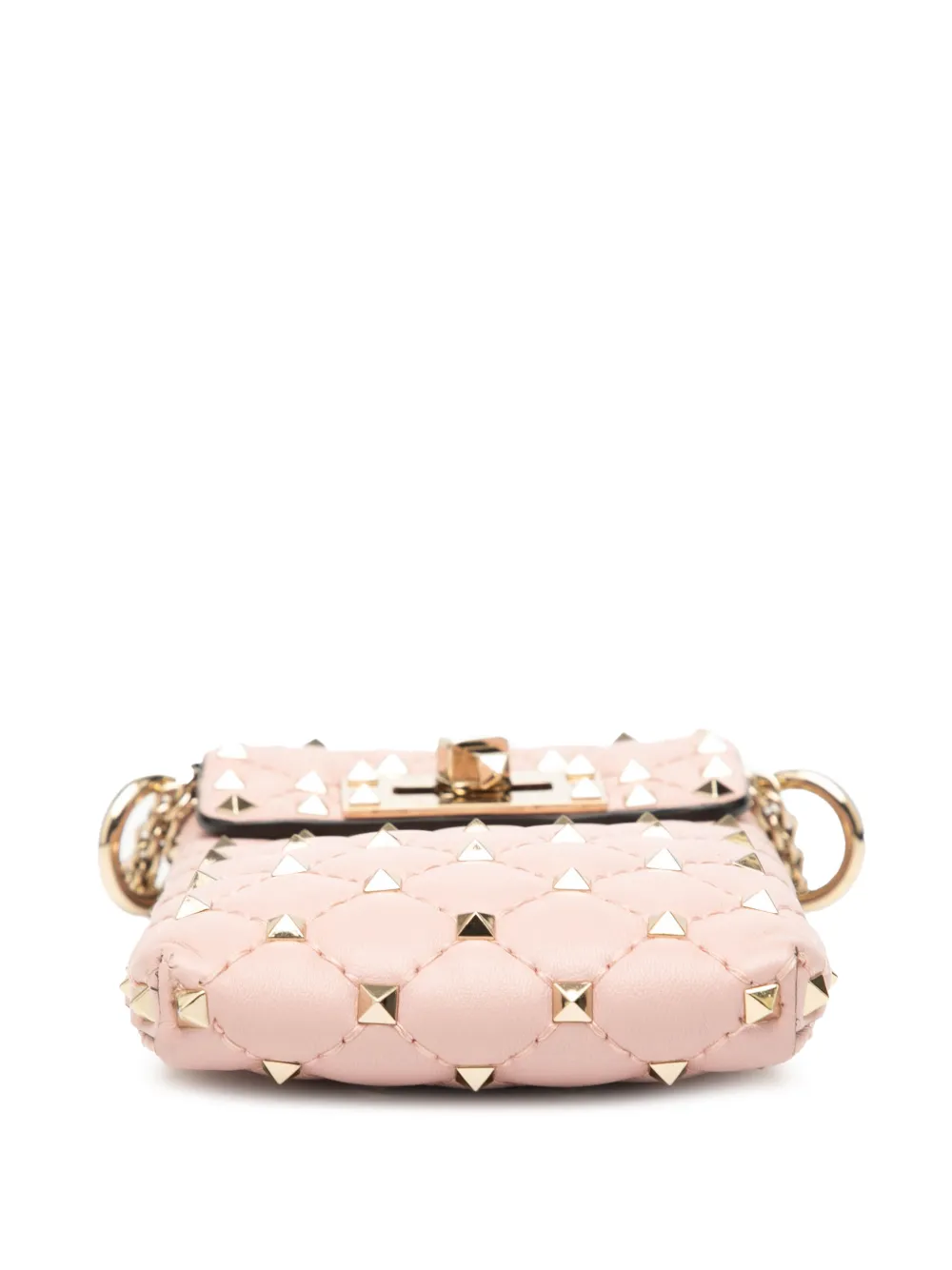 VALENTINO GARAVANI Pre-owned 2000-2017 Lambskin Rockstud Spike Phone Case Crossbody Bag In Pink