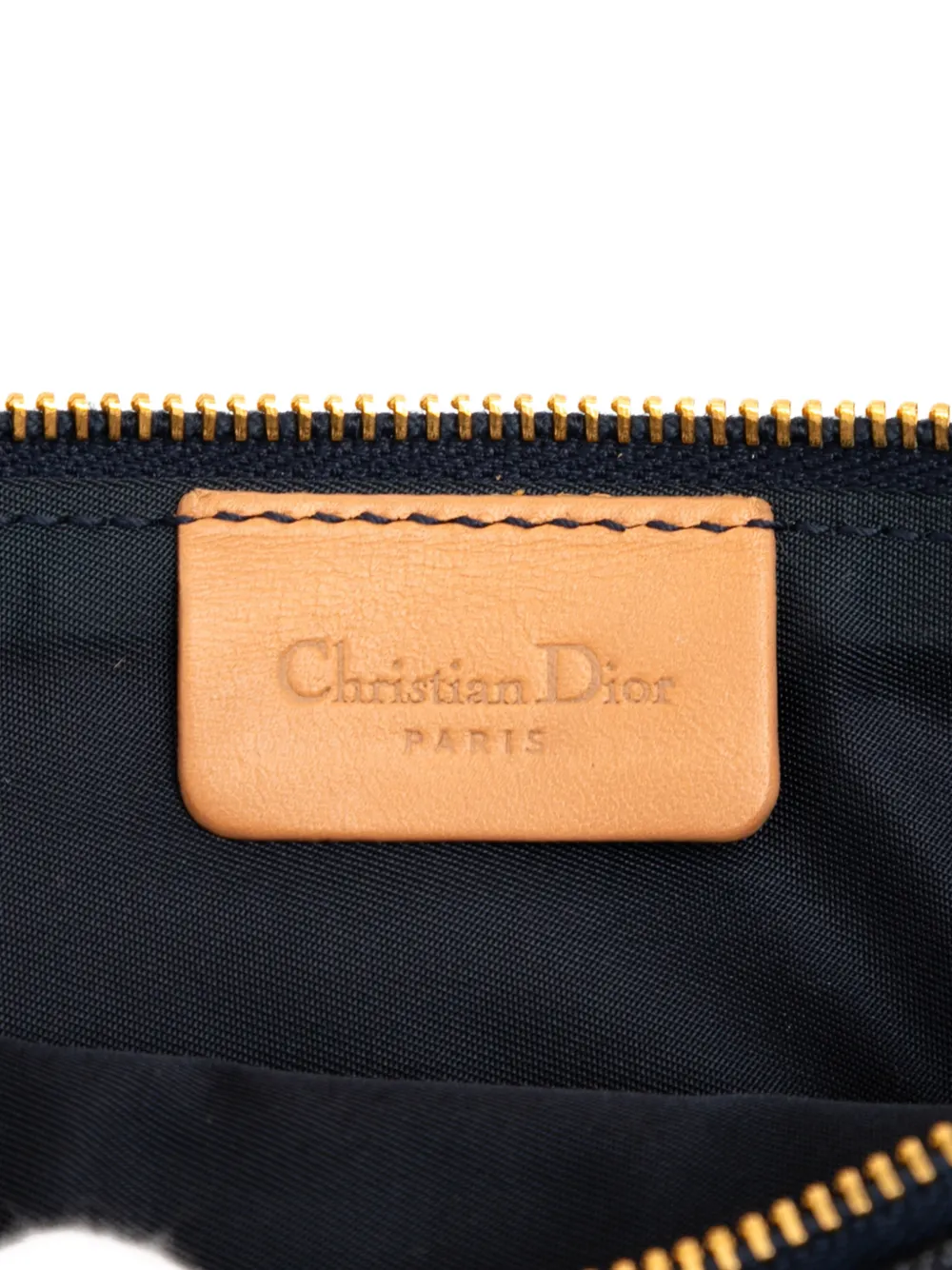 Pre-owned Dior 2001 Mini Denim Saddle Pochette Shoulder Bag In Blue