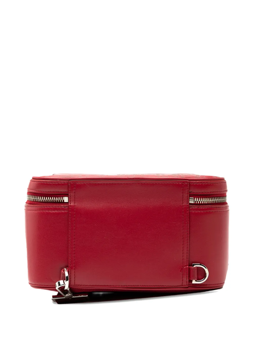 Pre-owned Dior 2021 Oblique Perforated Calfskin Galaxy World Tour Shoe Case Satchel In Red