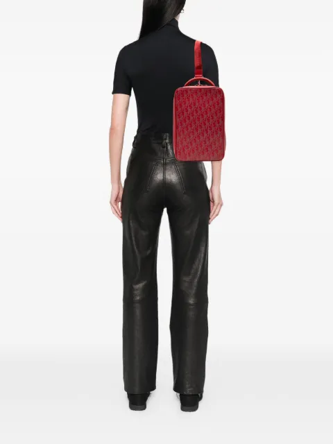 Christian Dior Pre-Owned 2021 Oblique Perforated Calfskin Galaxy World Tour Shoe Case satchel