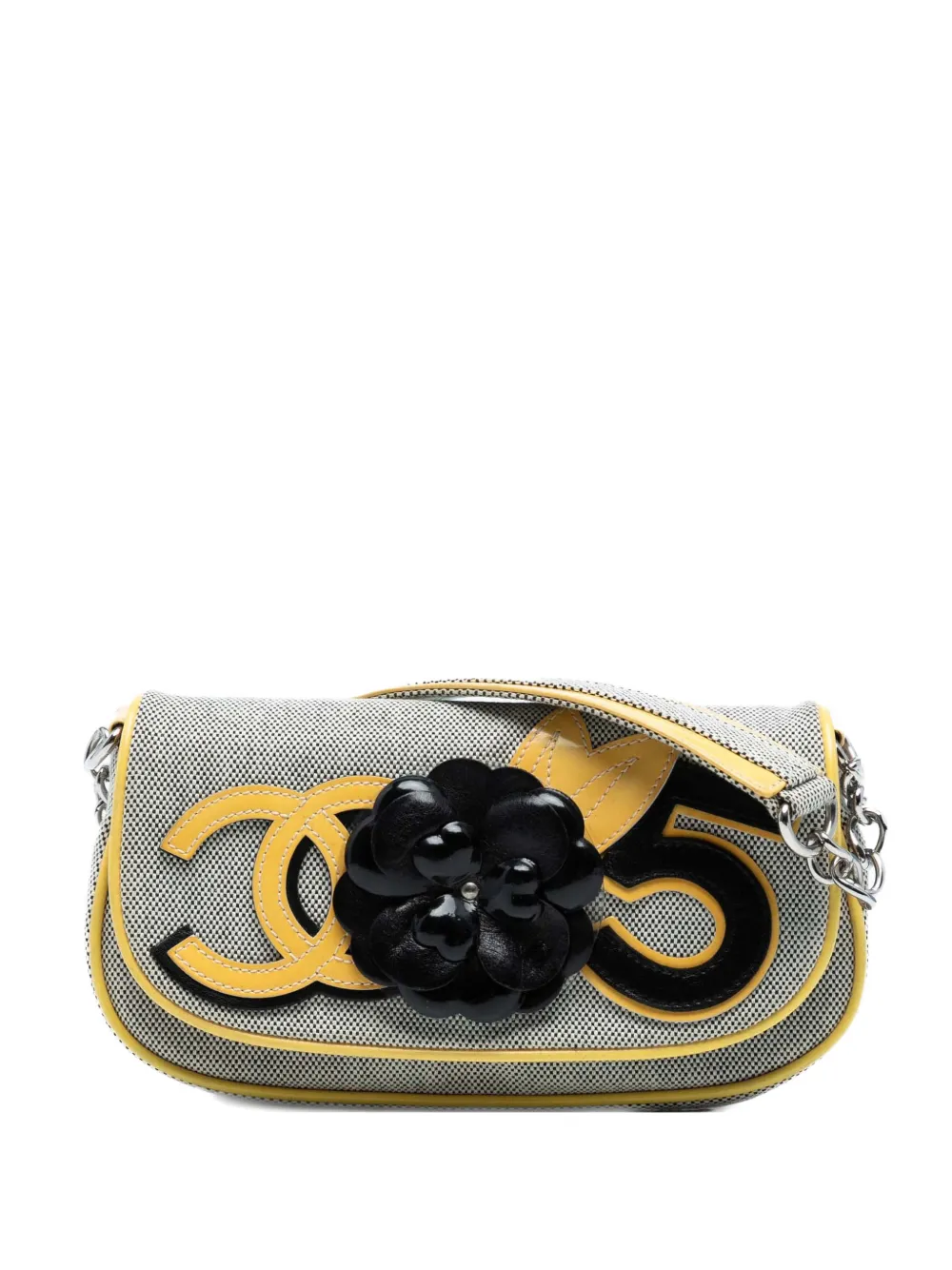 CHANEL Pre-Owned 2005-2006 Canvas CC Camellia No. 5 shoulder bag | Grey | Image 1