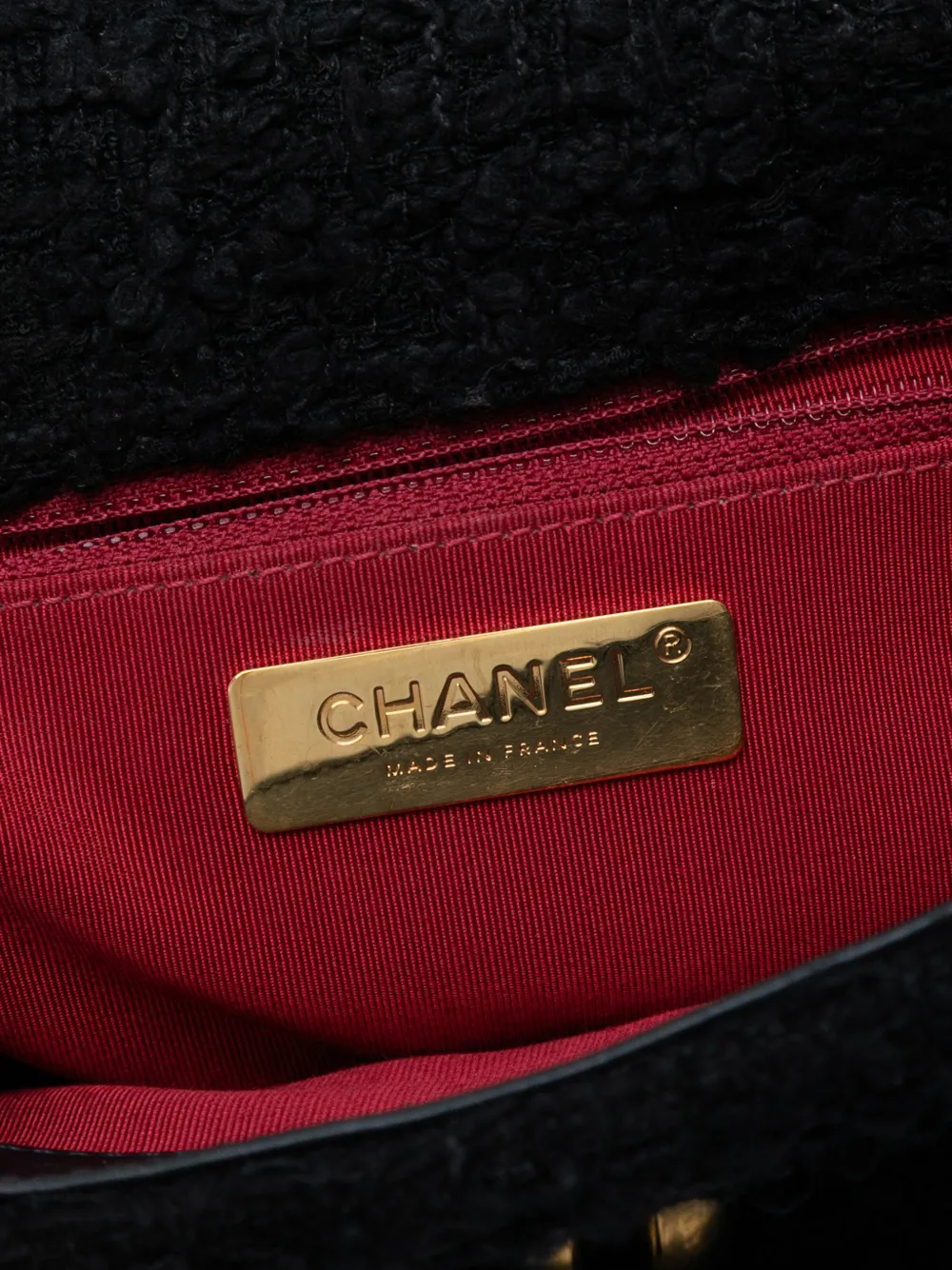 CHANEL Pre-owned 2020 Medium Tweed 19 Flap Satchel In Black
