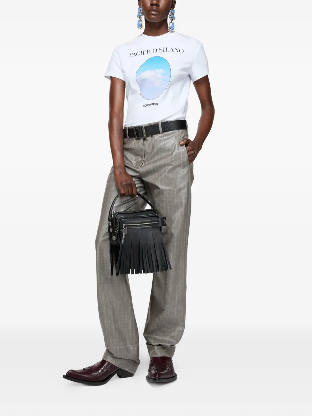  Acne Studios Logo-print T-shirt - Blue 