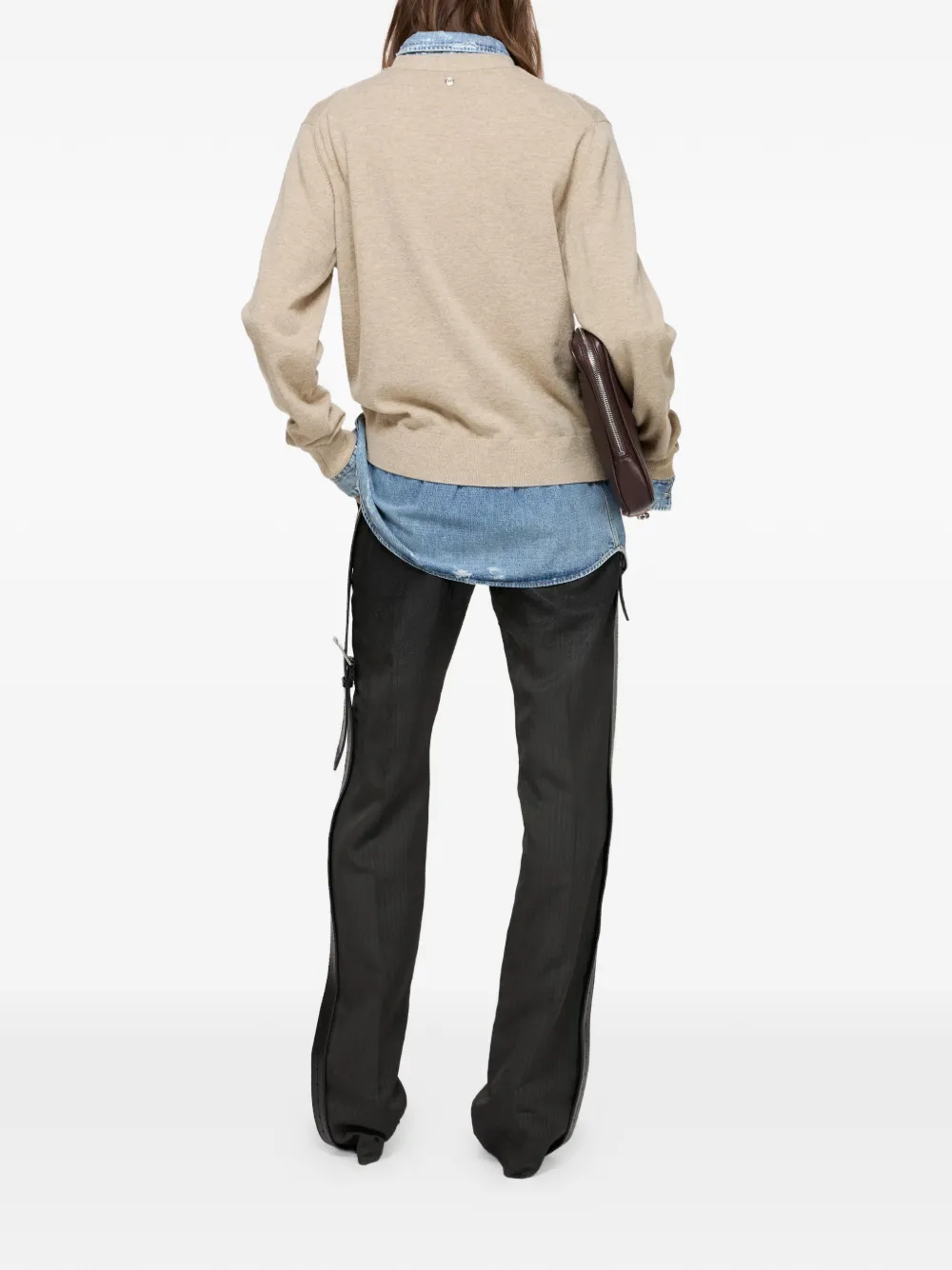 Acne Studios Gelaagde trui met V-hals Beige