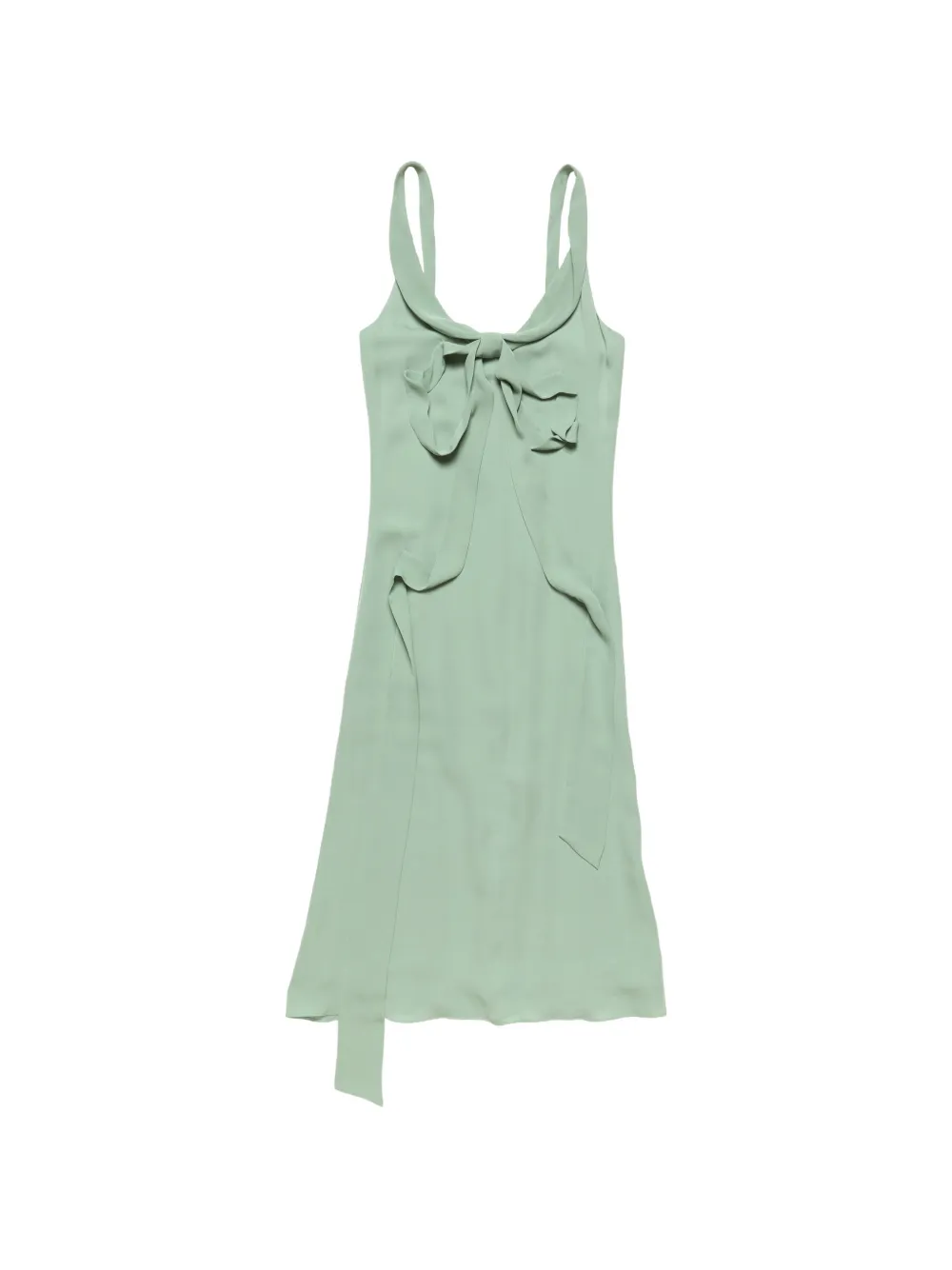 Acne Studios bow-detail silk midi dress - Verde