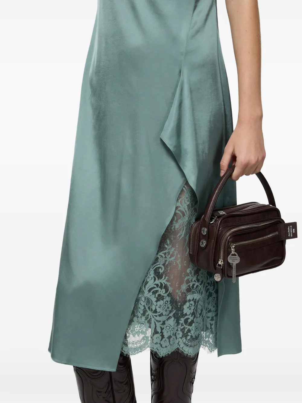 Acne Studios Satijnen jurk Groen