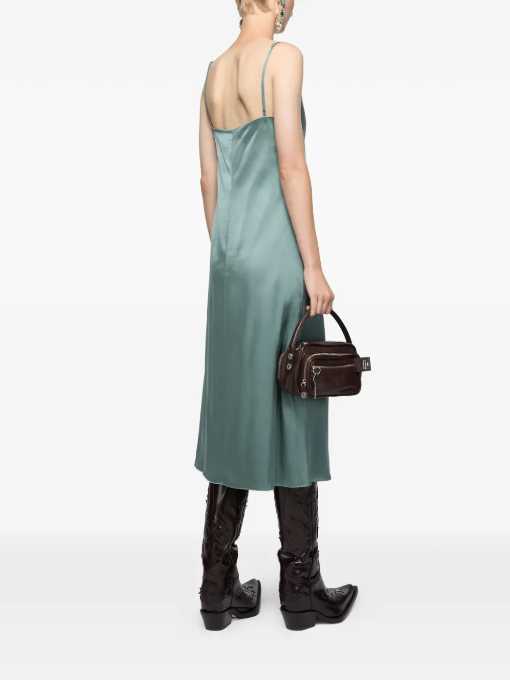 Acne Studios Satijnen jurk Groen
