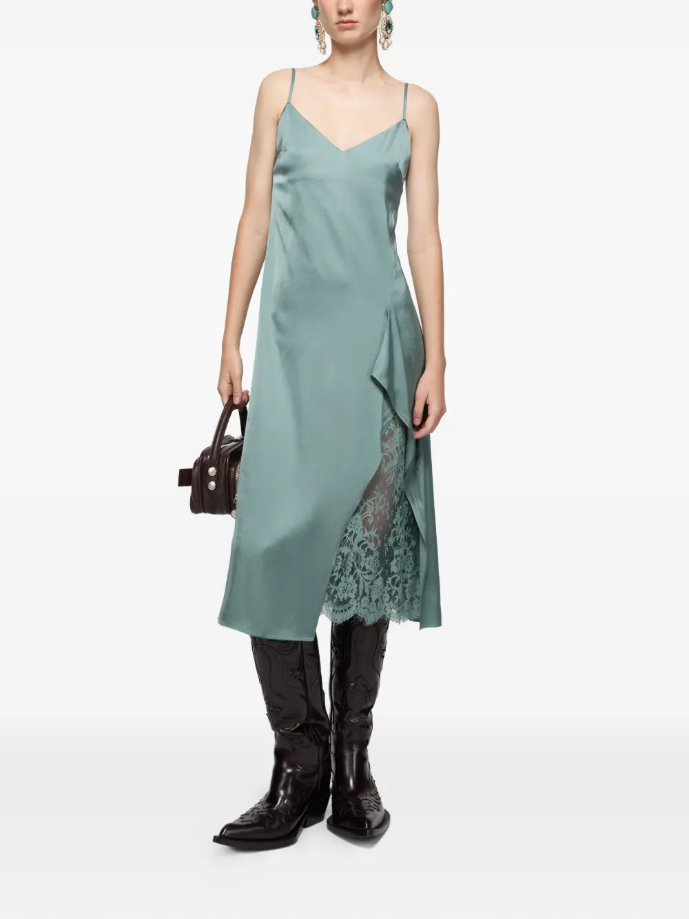 Acne Studios Satijnen jurk Groen