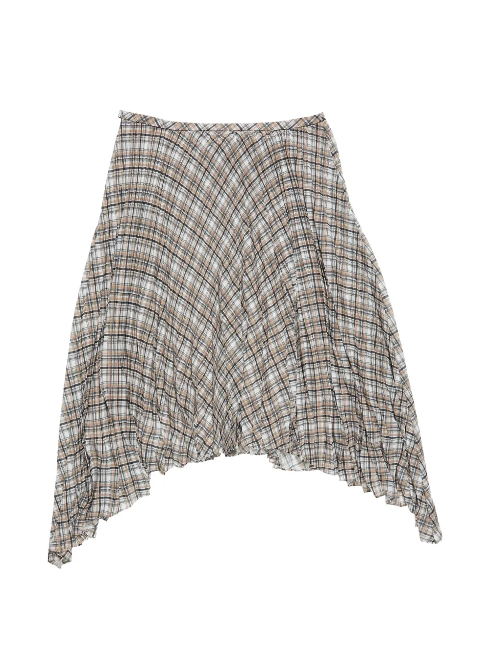 Acne Studios pleated plaid midi skirt - Grigio