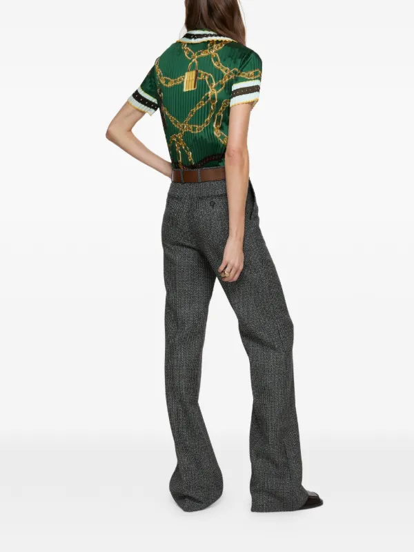 Acne Studios チェーンプリント ポロシャツ | グリーン | FARFETCH JP